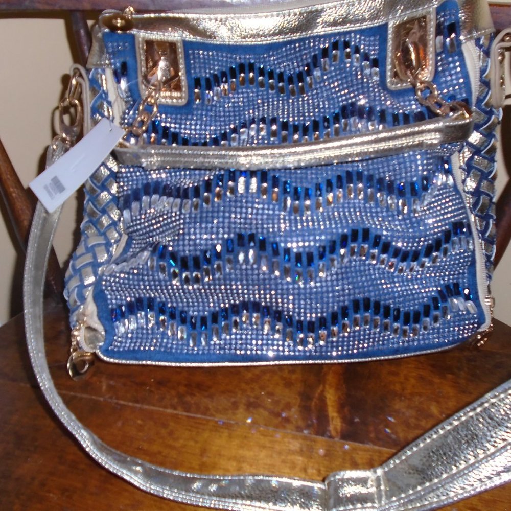 Denim, Rhinestone Handbag